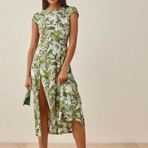 Reformation tropical print Gavin dress with open back NWT